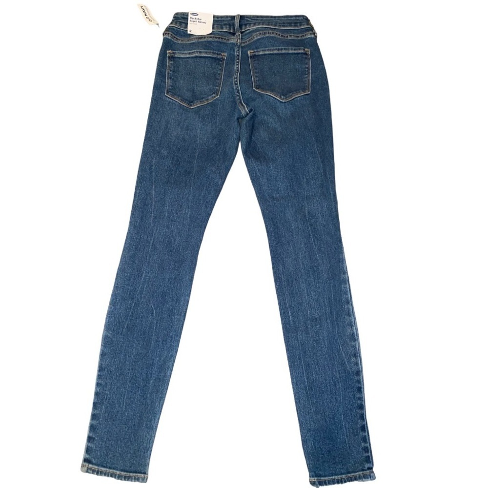 NWT OLD NAVY Mid-Rise Distressed Rockstar Super Skinny Jeans Size 2 - Picture 4 of 7